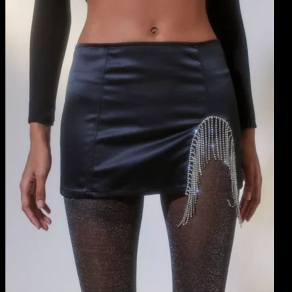 Satin diamante skirt UO